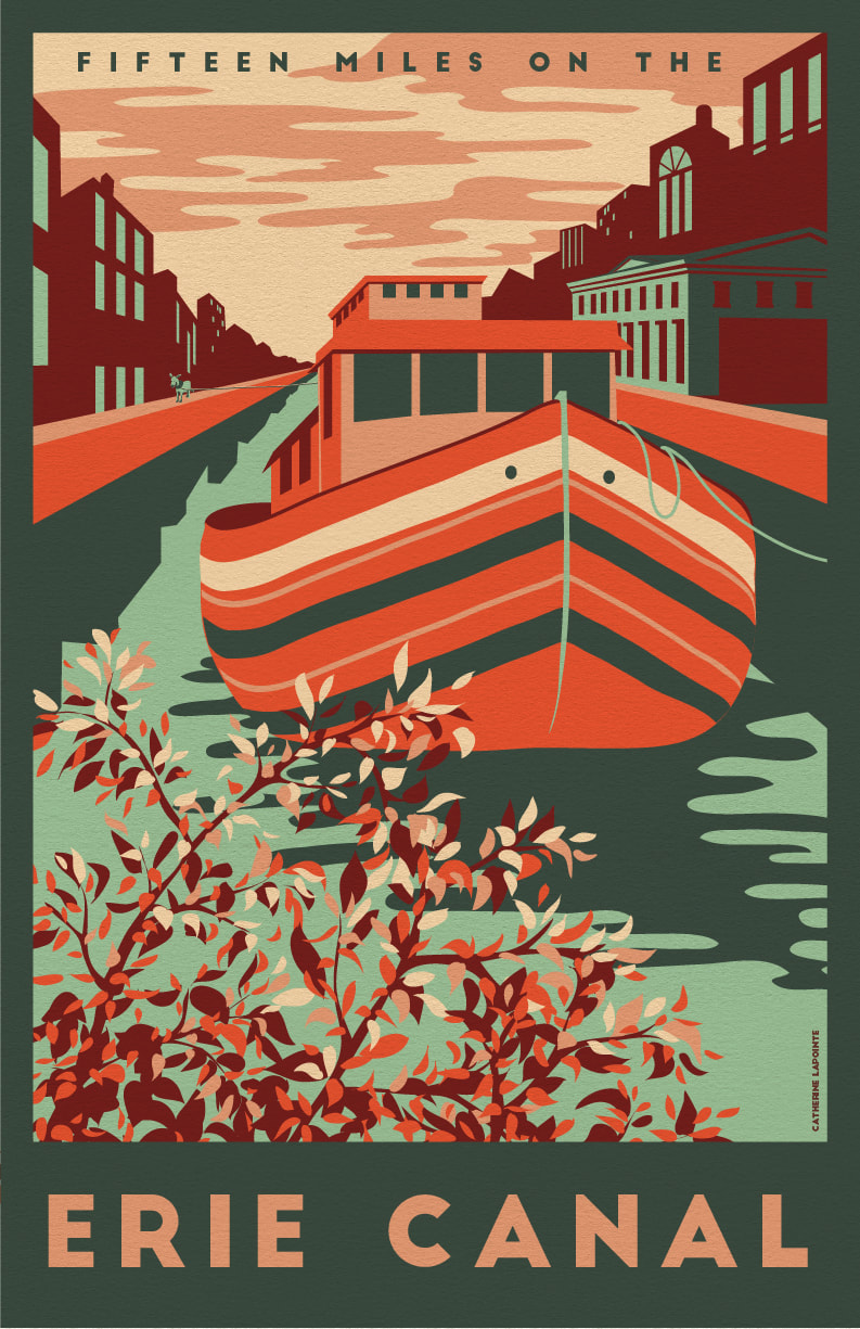 Erie Canal Travel Poster