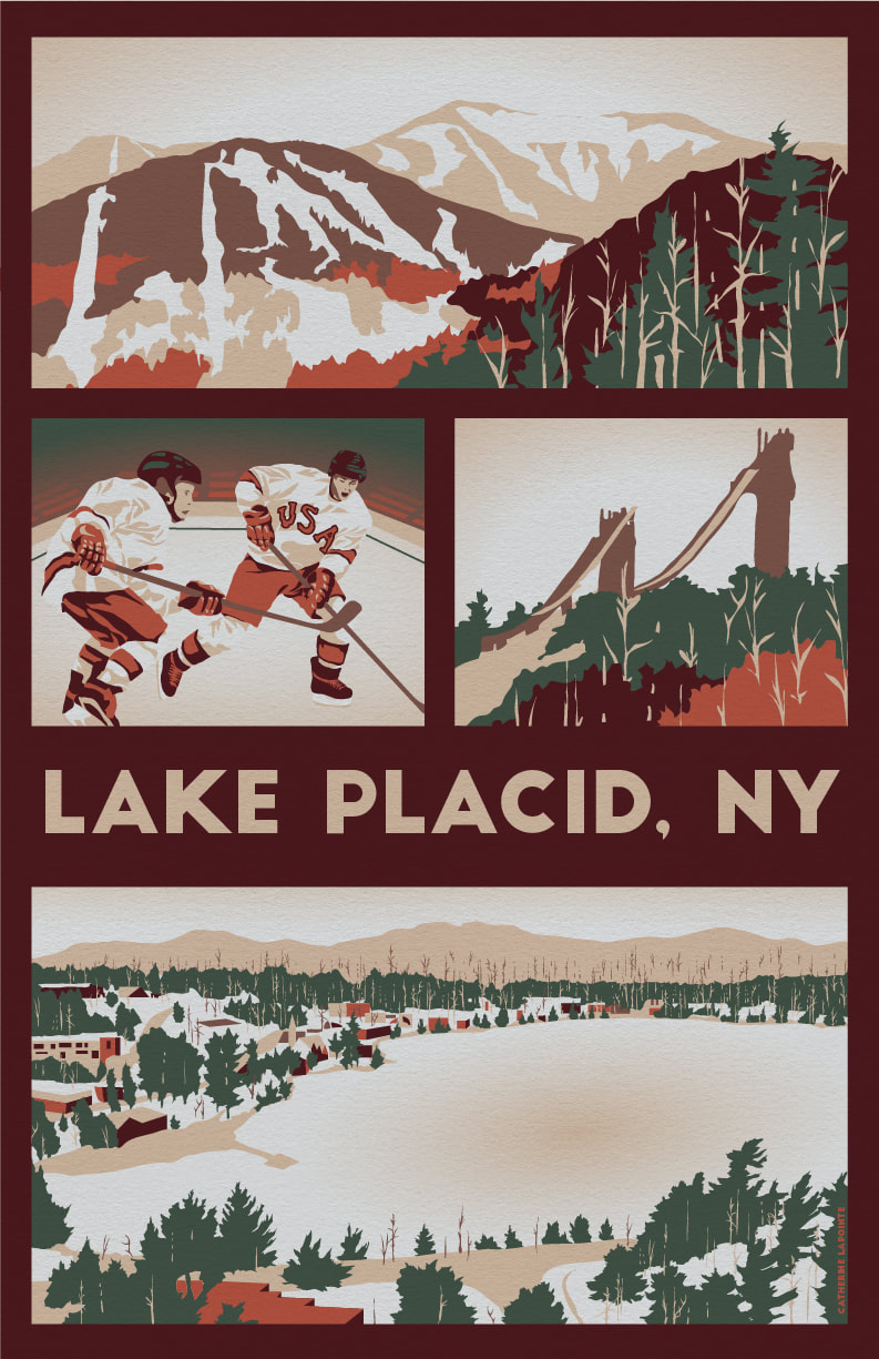 Lake Placid Travel Poster