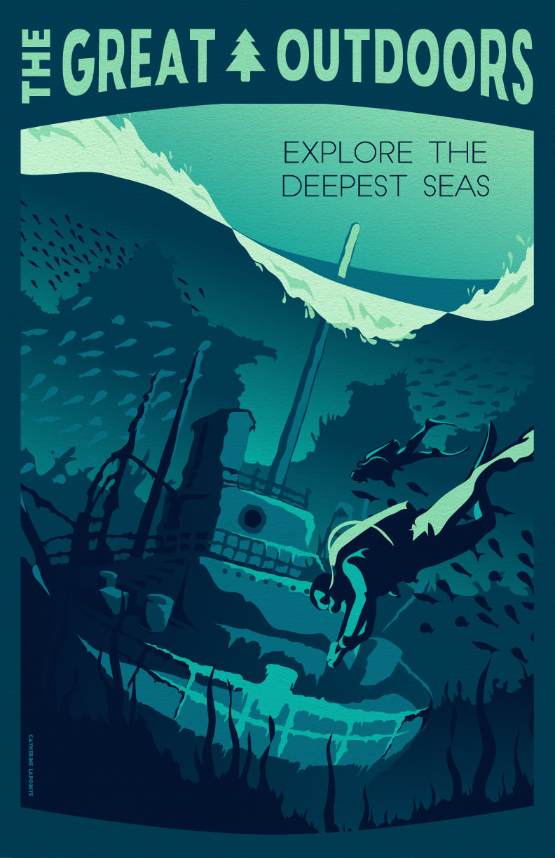 Diving Travel Poster