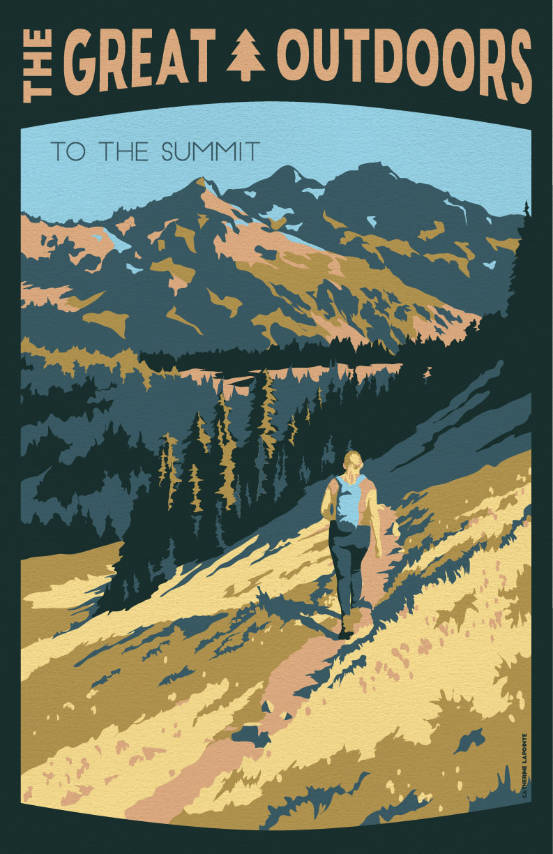 Hiking Travel Poster