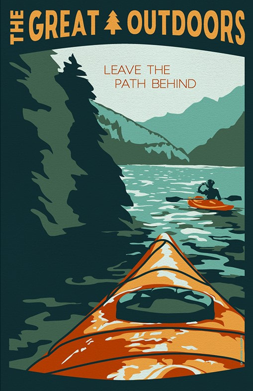 Kayak Travel Poster