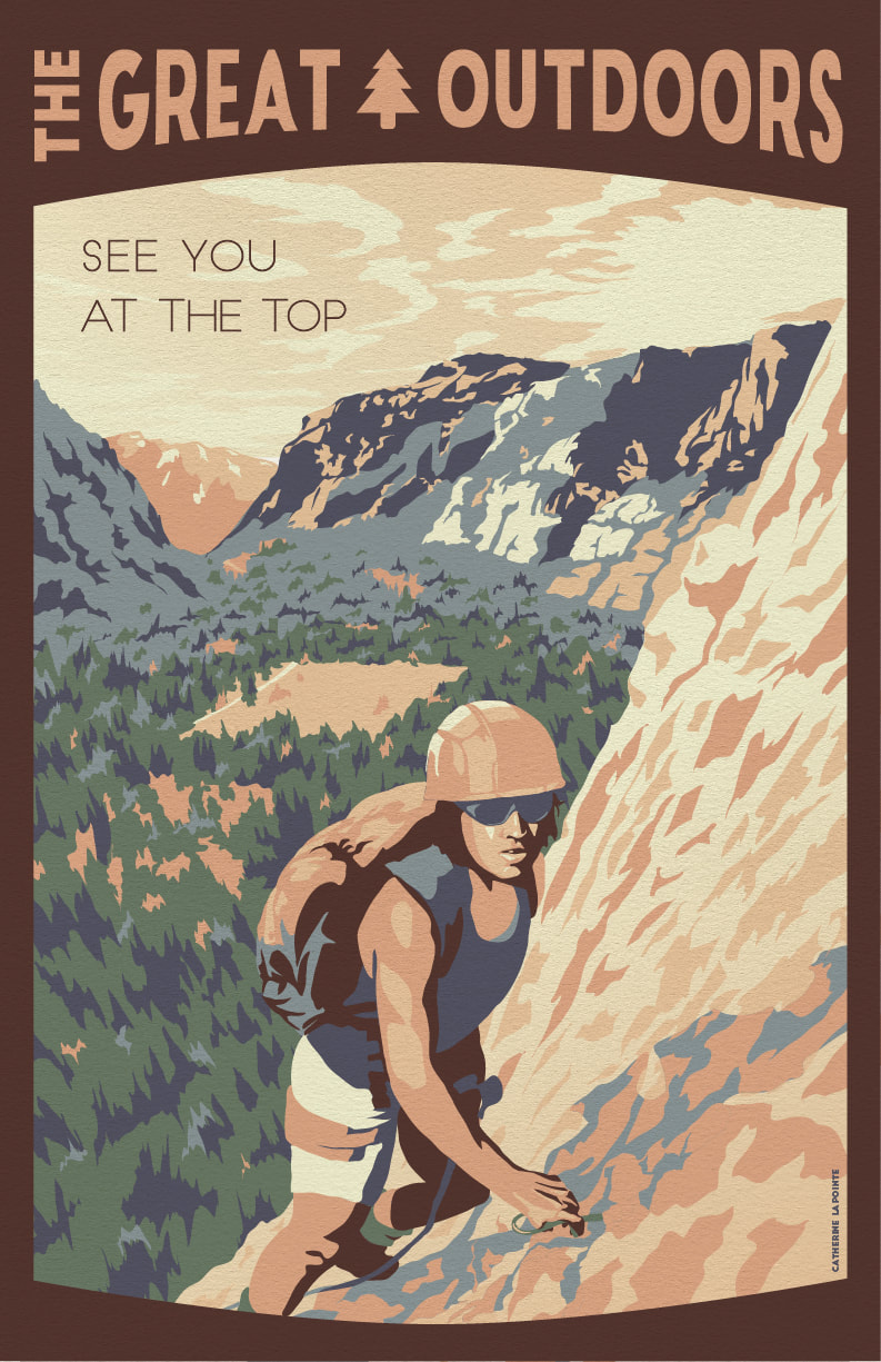 Rock Climbing Travel Poster