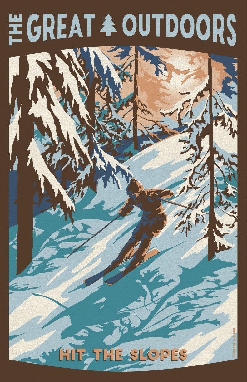 Skiing Travel Poster